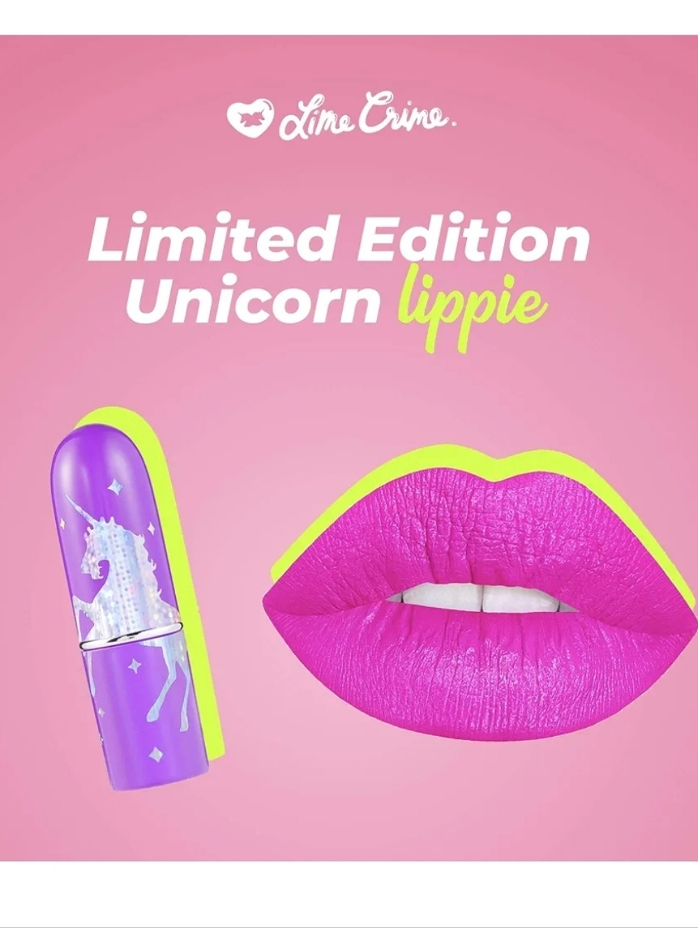 ✨️💄NIB RARE Lime Crime 10th Anniversary Unicorn Lipstick DOLL HOUSE Deadstock